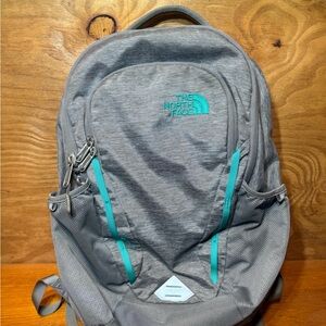 The North Face Gray and Teal Backpack